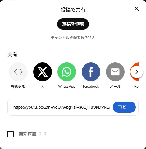 共有URL
