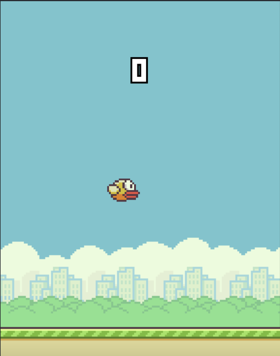 Flappy Bird風ゲームのゲーム画面